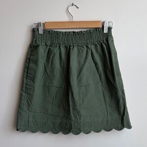 Olive Green J Crew Paper Bag Skirt